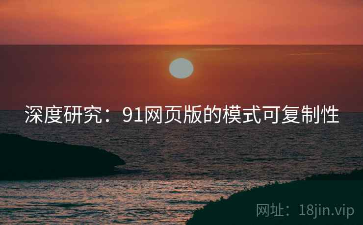 深度研究：91网页版的模式可复制性