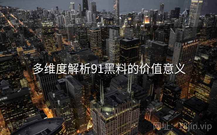 多维度解析91黑料的价值意义